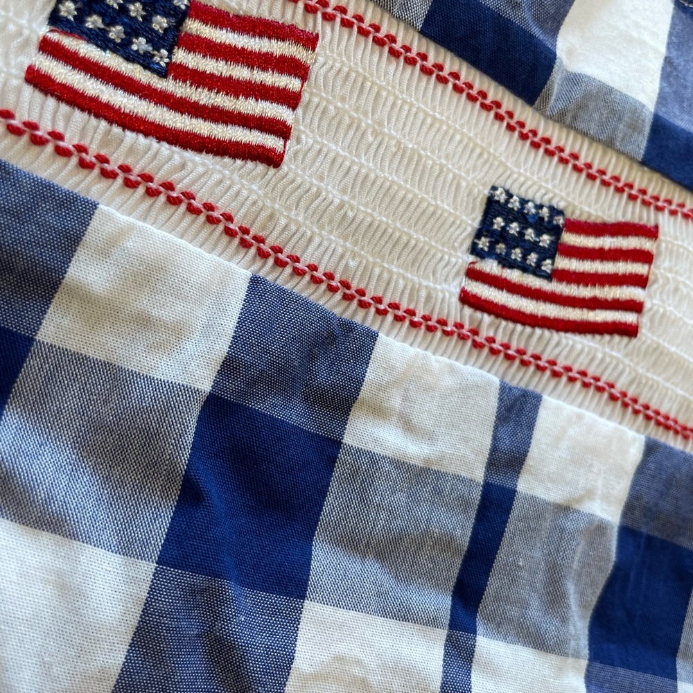Smocked American flag romper.